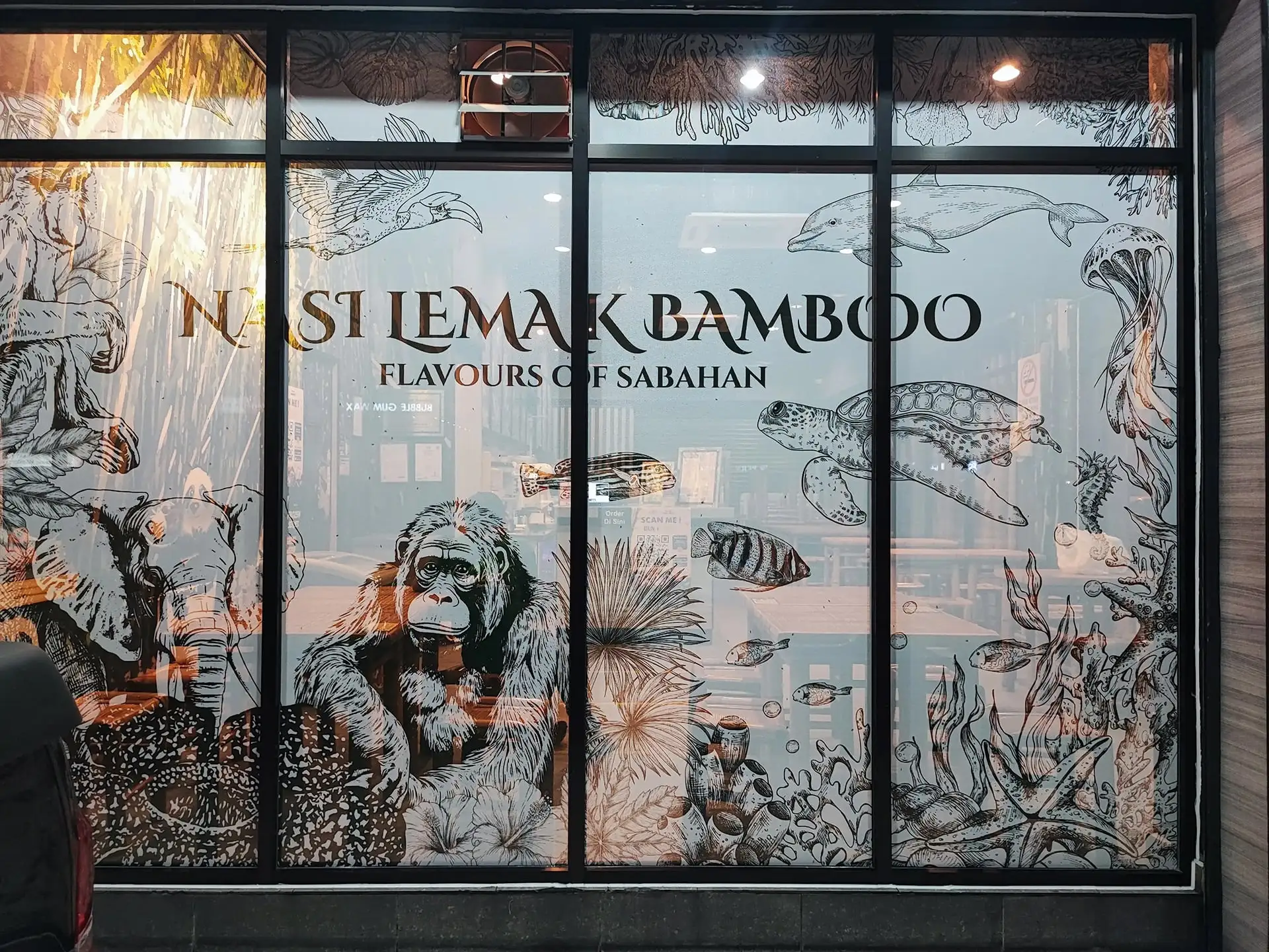 Restaurant Window Graphics - Silemak Bamboo